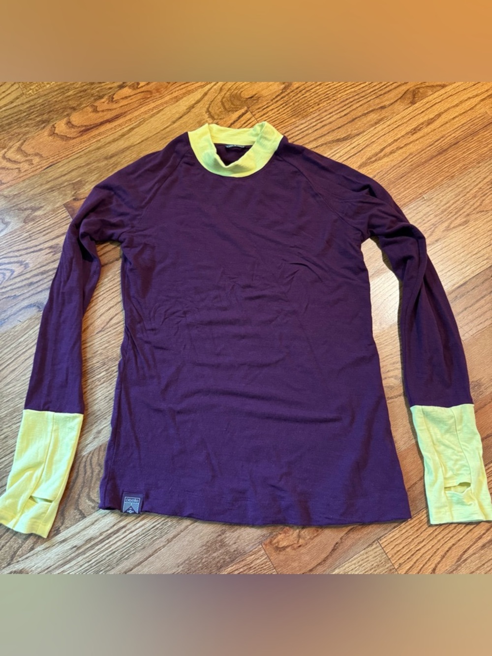 Oiselle Jane Johns Long Johns Merino Wool Colorblock Top - size 10